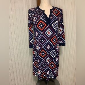 Banana Republic - Multicolored Geometric Jersey Shift Dress - Size S Small.